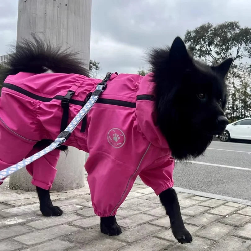 Waterproof Reflective Dog Raincoat Jacket for All Weather Protection