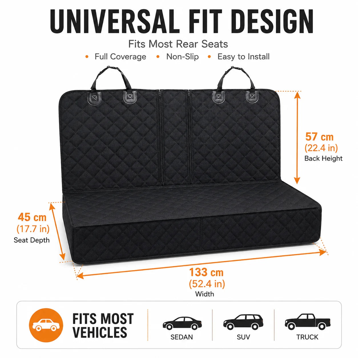 Sindax Waterproof Dog Car Seat Cover Back Seat Protector