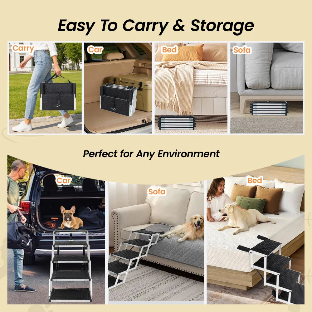 LISM Foldable Portable Non-Slip Dog Ramp for Cars and SUVs