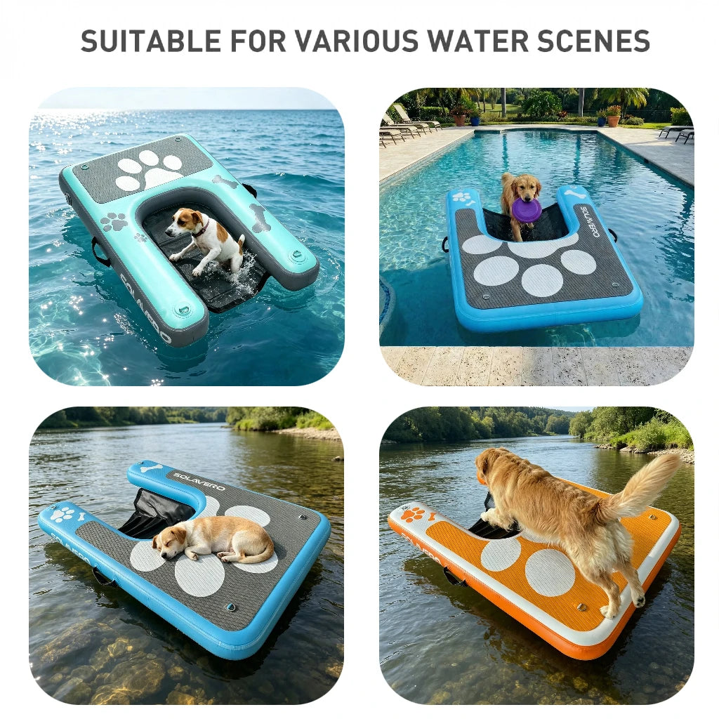 Inflatable Dog Water Ramp Non Slip EVA Deck For Pool