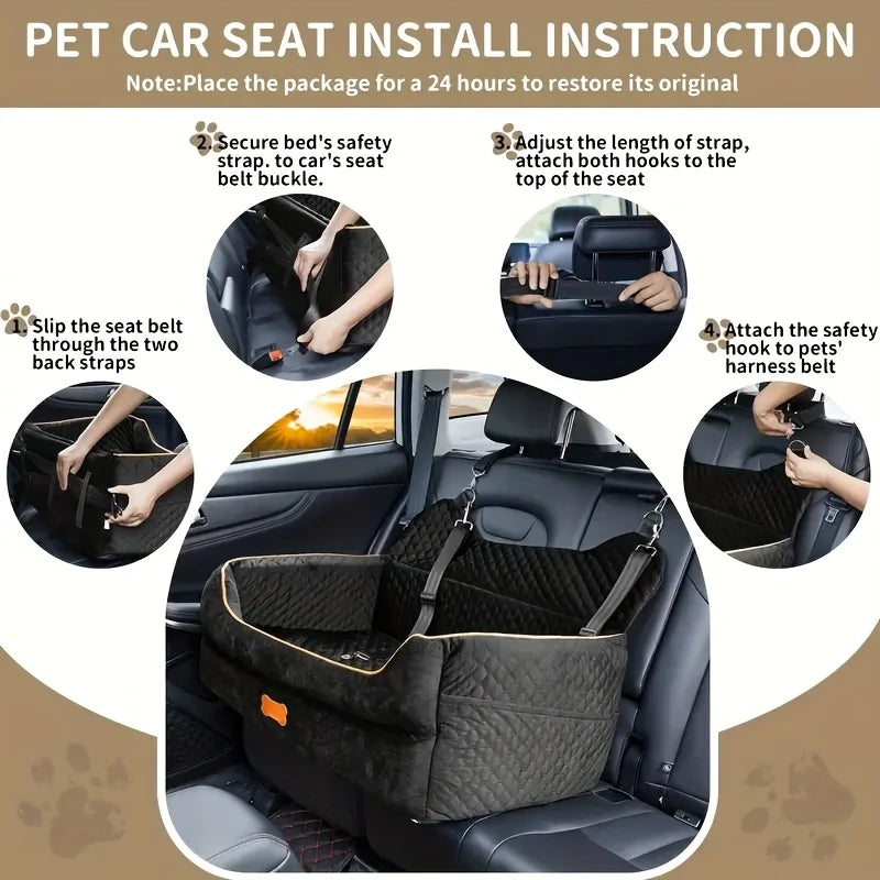 Premium Dog Car Seat Booster Cushion With Memory Foam Protection