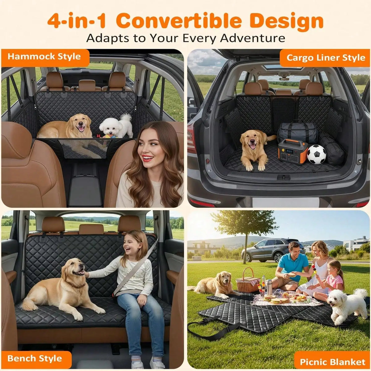 Heavy Duty Dog Car Hammock Seat Cover Universal Scratch Protection