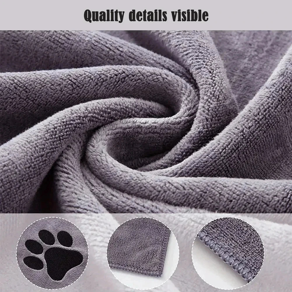Microfiber Pet Bath Towels Embroidered Ultra Soft and Absorbent