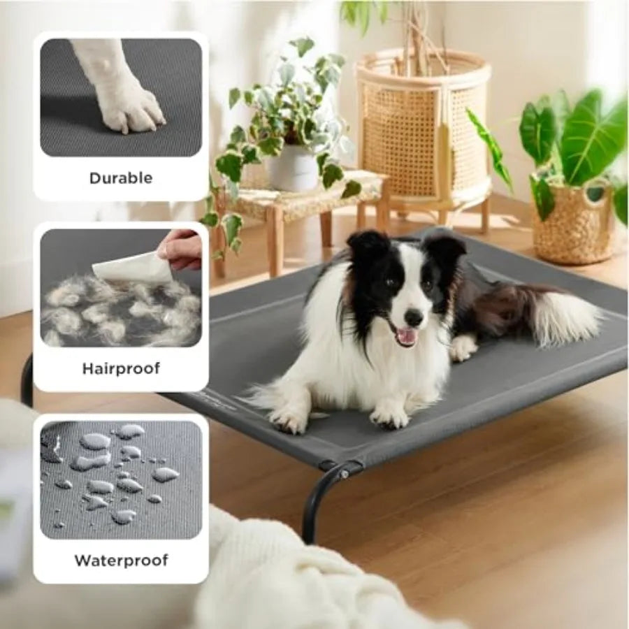 Outdoor Elevated Cooling Dog Bed Large Portable Raised Pet Cot
