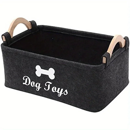 Felt Pet Toy Box Dog Toy Storage Basket For Organization
