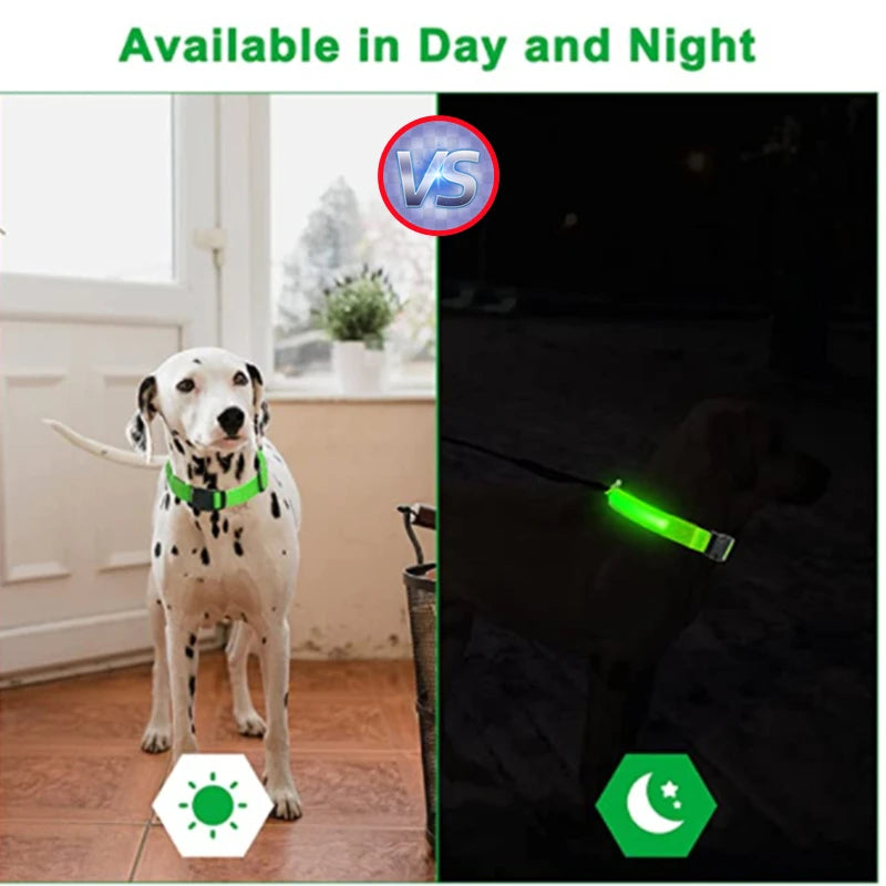 COOYOMOO USB Rechargeable Luminous Adjustable Dog Collar Night Light