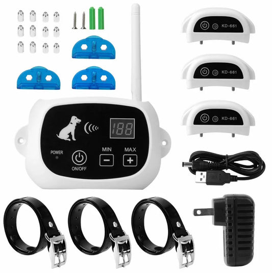 Waterproof Wireless Dog Fence Containment System With Training Collar