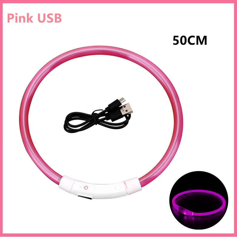 COOYOMOO USB Rechargeable Luminous Adjustable Dog Collar Night Light