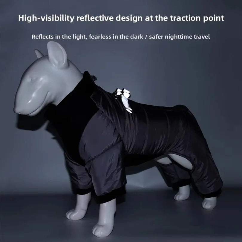Padded Four Leg Dog Coat With Warm Lining For Winter