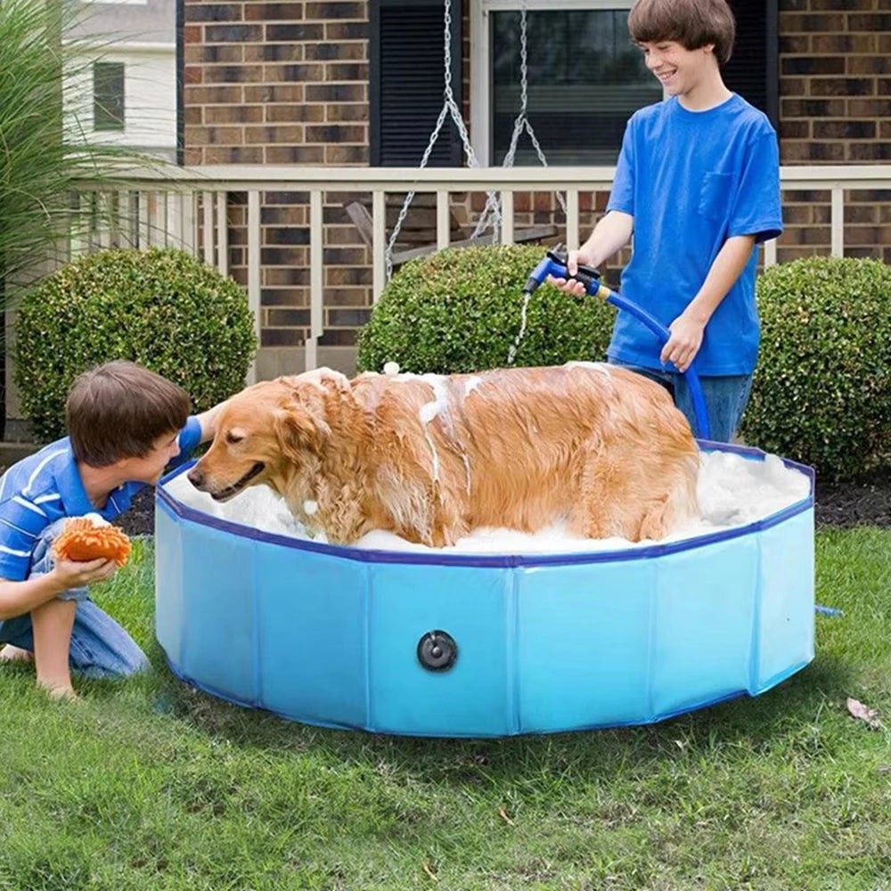 Portable Plastic Dog Pool Bath Tub For Large Dogs Outdoors