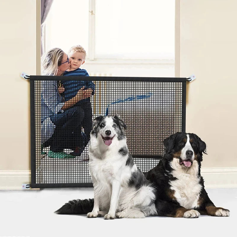 Pet Dog Safety Barrier Fence With Folding Mesh Gate