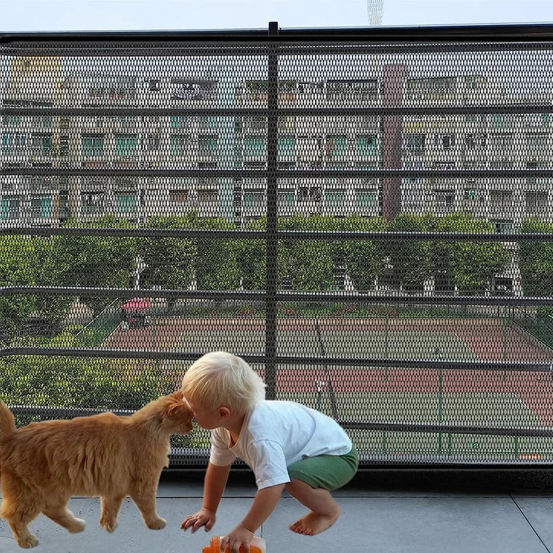 Pet Dog Safety Barrier Fence With Folding Mesh Gate