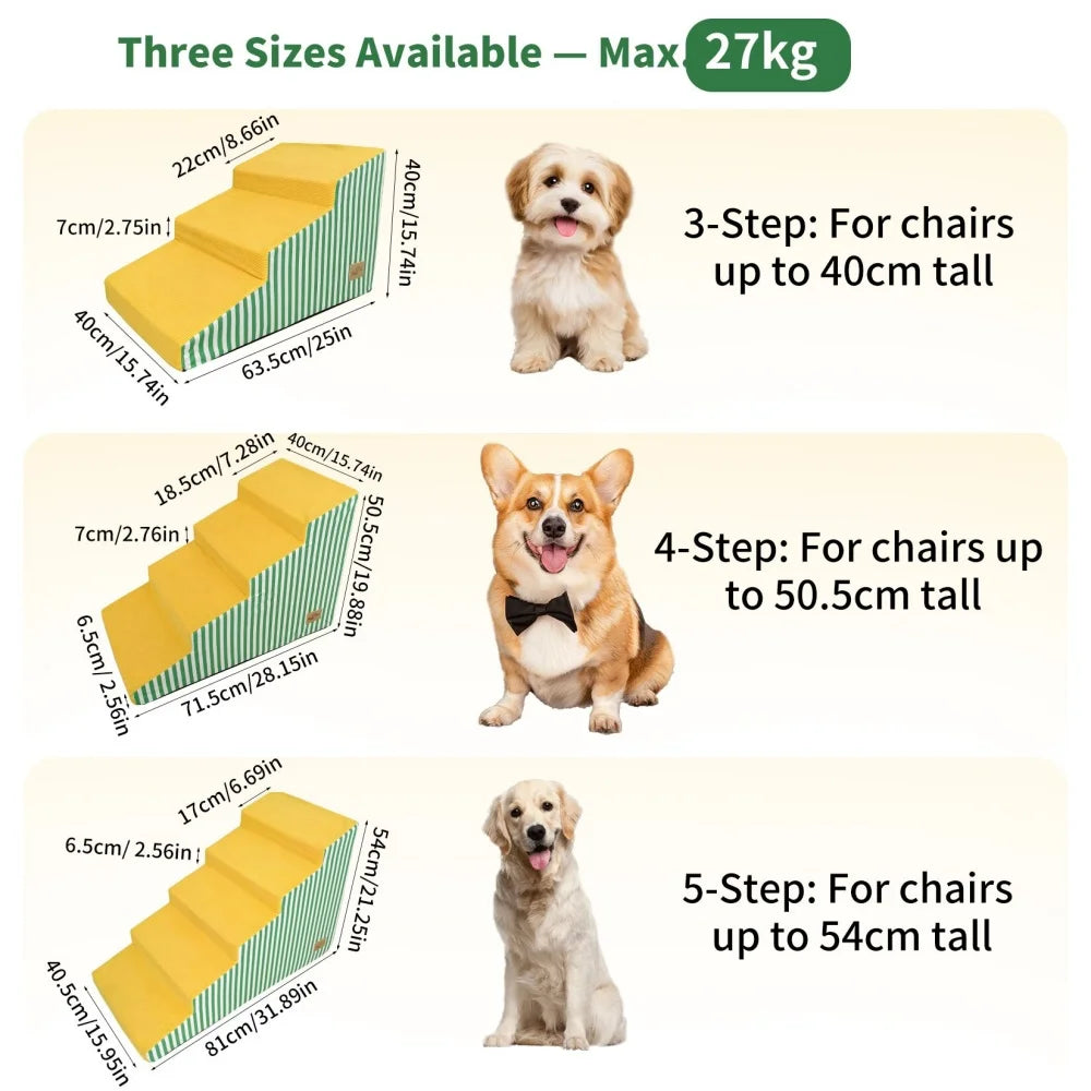 Three To Five Step High Density Dog Stairs For Sofas