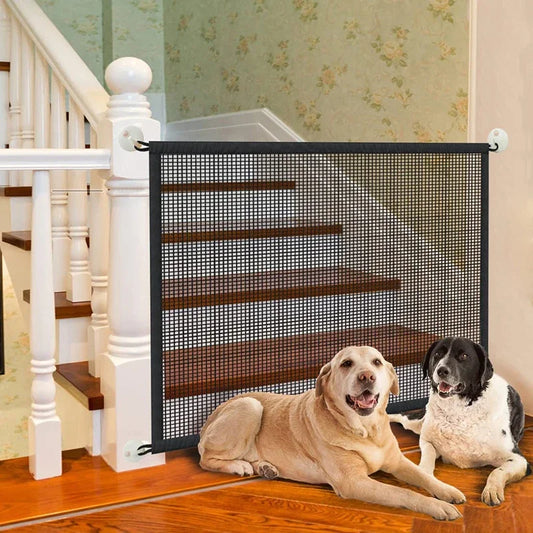 Pet Dog Safety Barrier Fence With Folding Mesh Gate