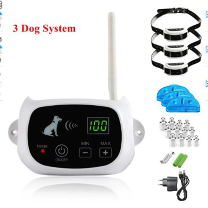 Waterproof Wireless Dog Fence Containment System With Training Collar