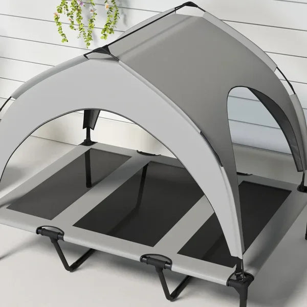 Elevated Dog Bed With Cooling Pad And Removable Canopy