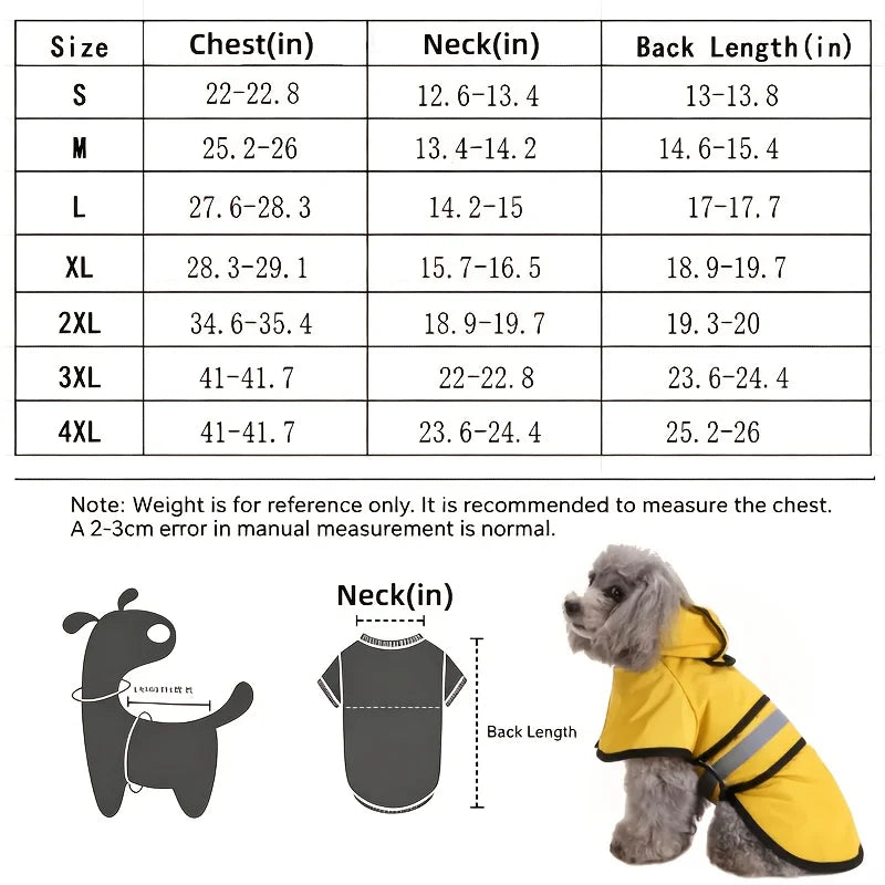 Hooded Dog Raincoat With Bells And Poop Bag Dispenser Reflective