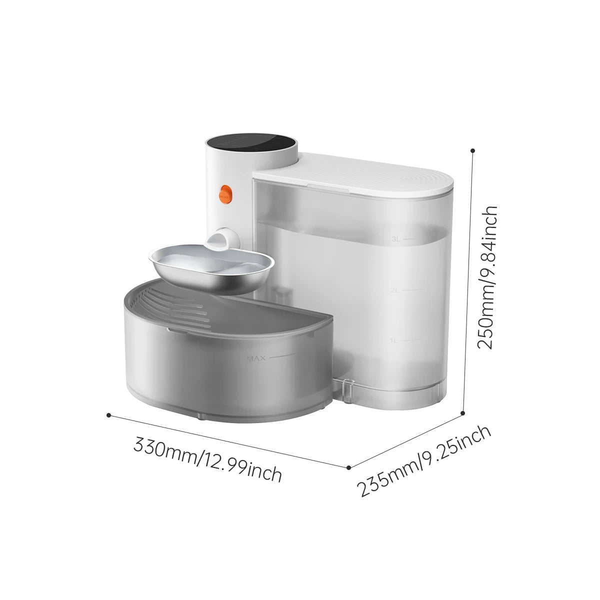 Booteely Wireless Stainless Steel Pet Water Dispenser With Purification