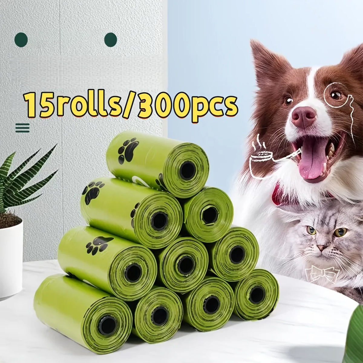 Durable Pet Waste Bags For Dog And Cat Cleanup Outdoors