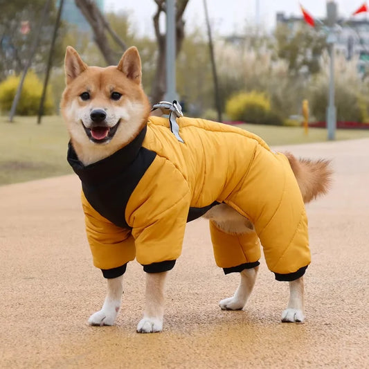 Padded Four Leg Dog Coat With Warm Lining For Winter