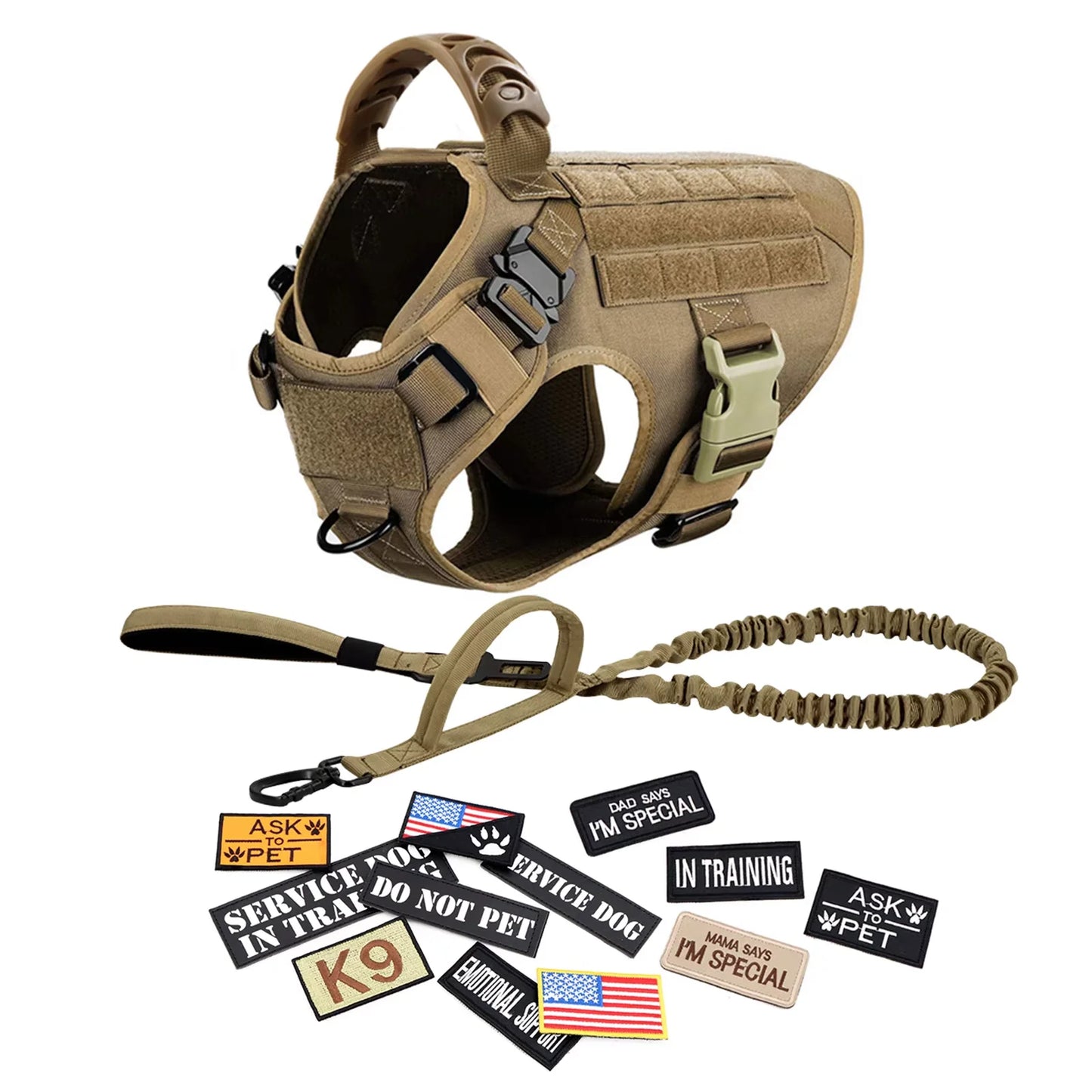 Military Large Dog Harness Vest for Malinois Training