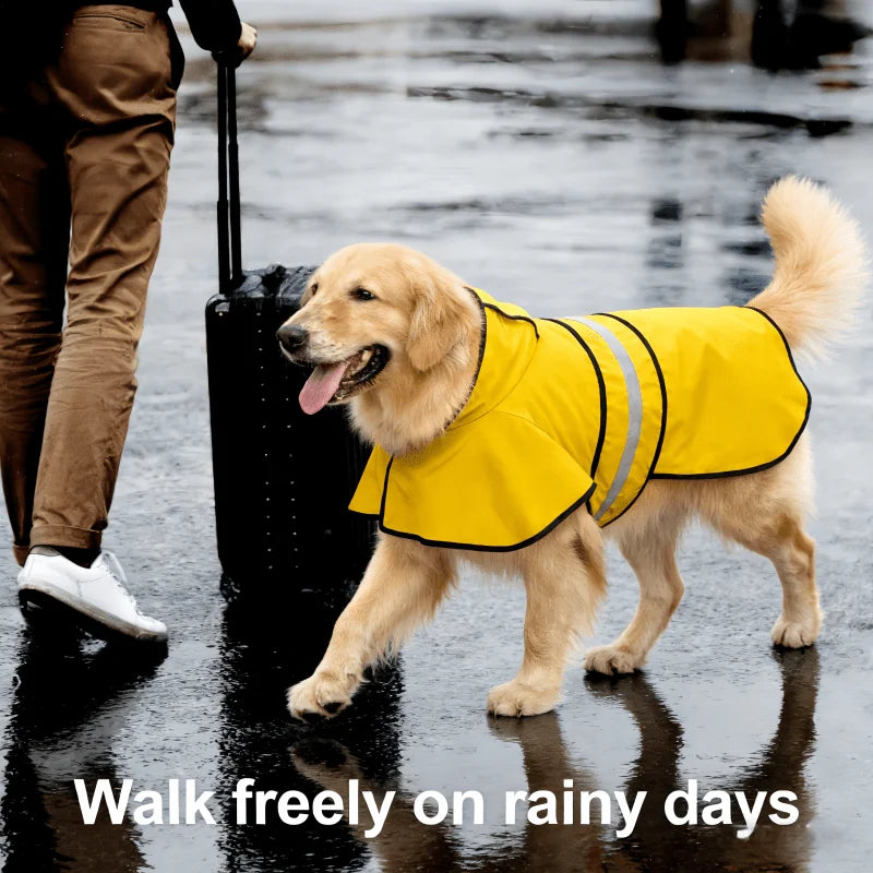 Hooded Dog Raincoat With Bells And Poop Bag Dispenser Reflective