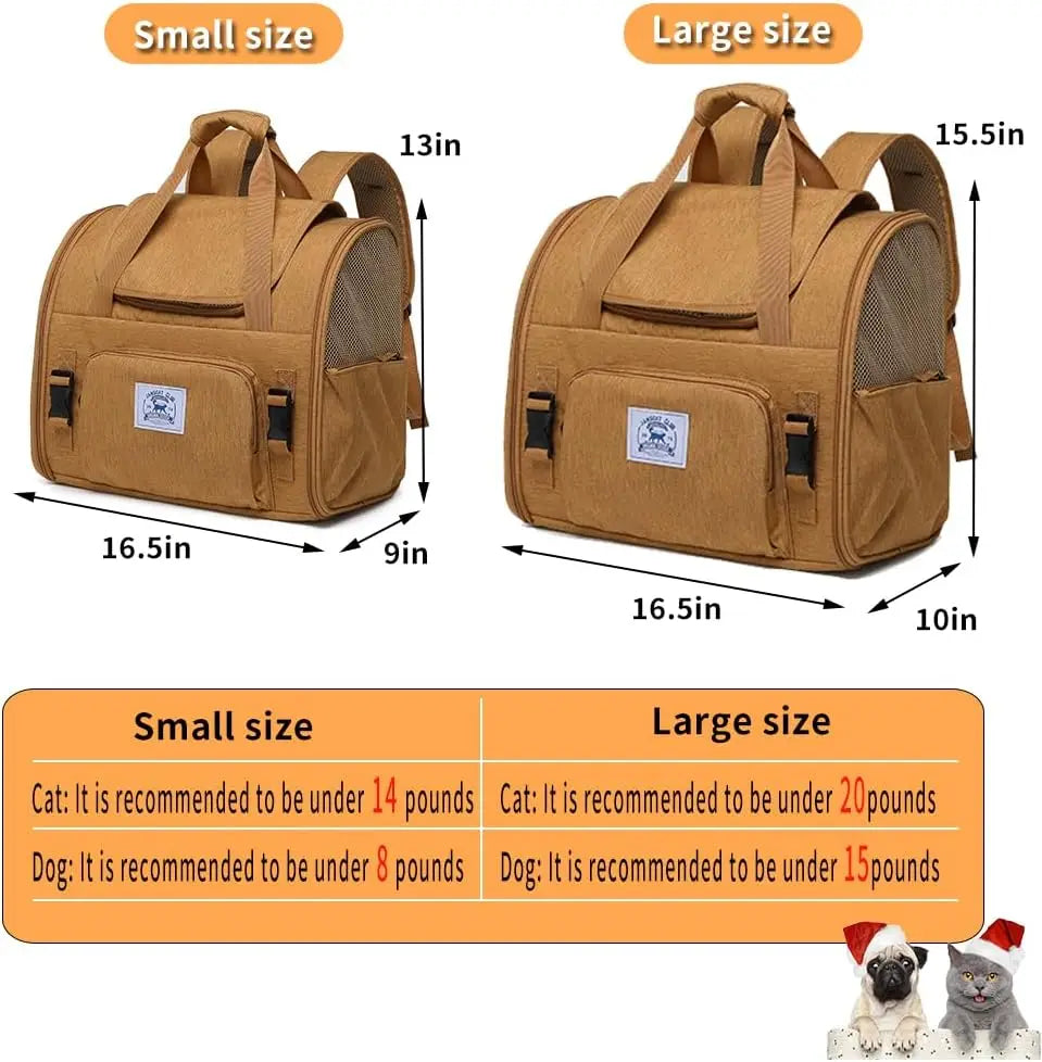 Collapsible Pet Backpack Carrier For Cats, Dogs, Rabbits