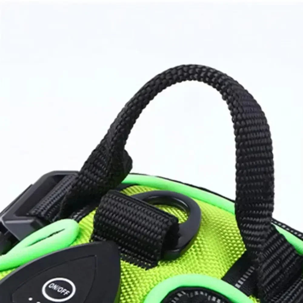 Durable Light Up LED Dog Harness Adjustable Rechargeable Luminous Pet Chest Strap Soft Flashing Dog Glow Vest Cats Pet