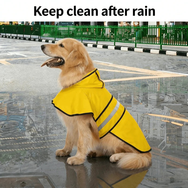 Hooded Dog Raincoat With Bells And Poop Bag Dispenser Reflective