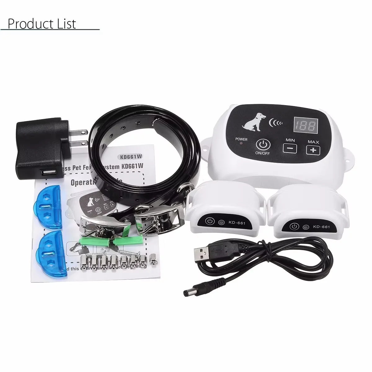 Waterproof Wireless Dog Fence Containment System With Training Collar