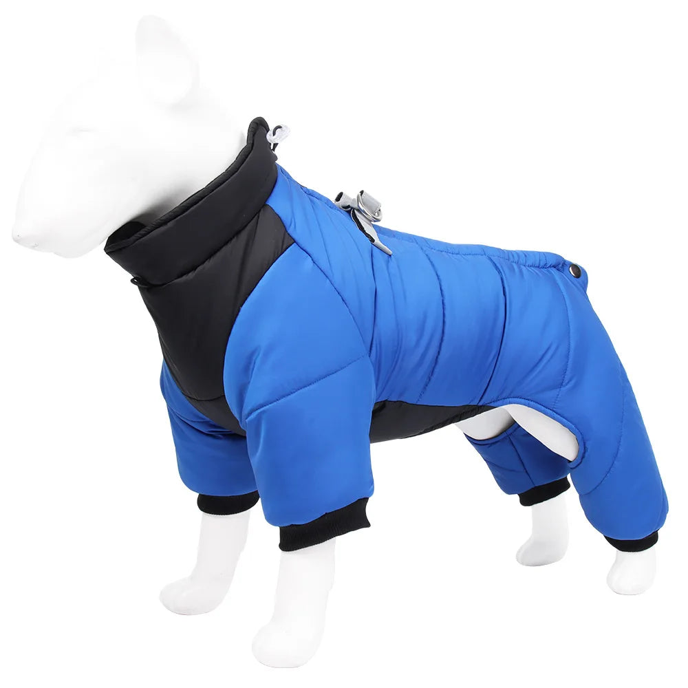 Padded Four Leg Dog Coat With Warm Lining For Winter