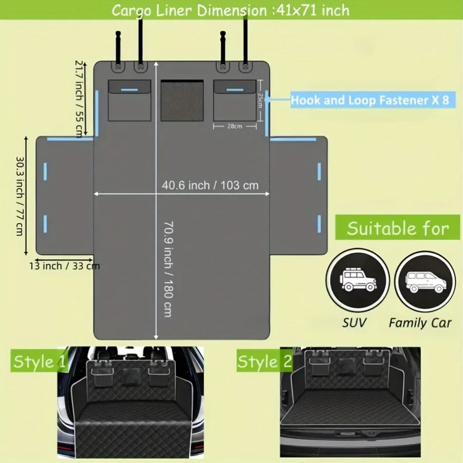 SUV Pet Trunk Cushion With Bumper Protection And Waterproof Pad