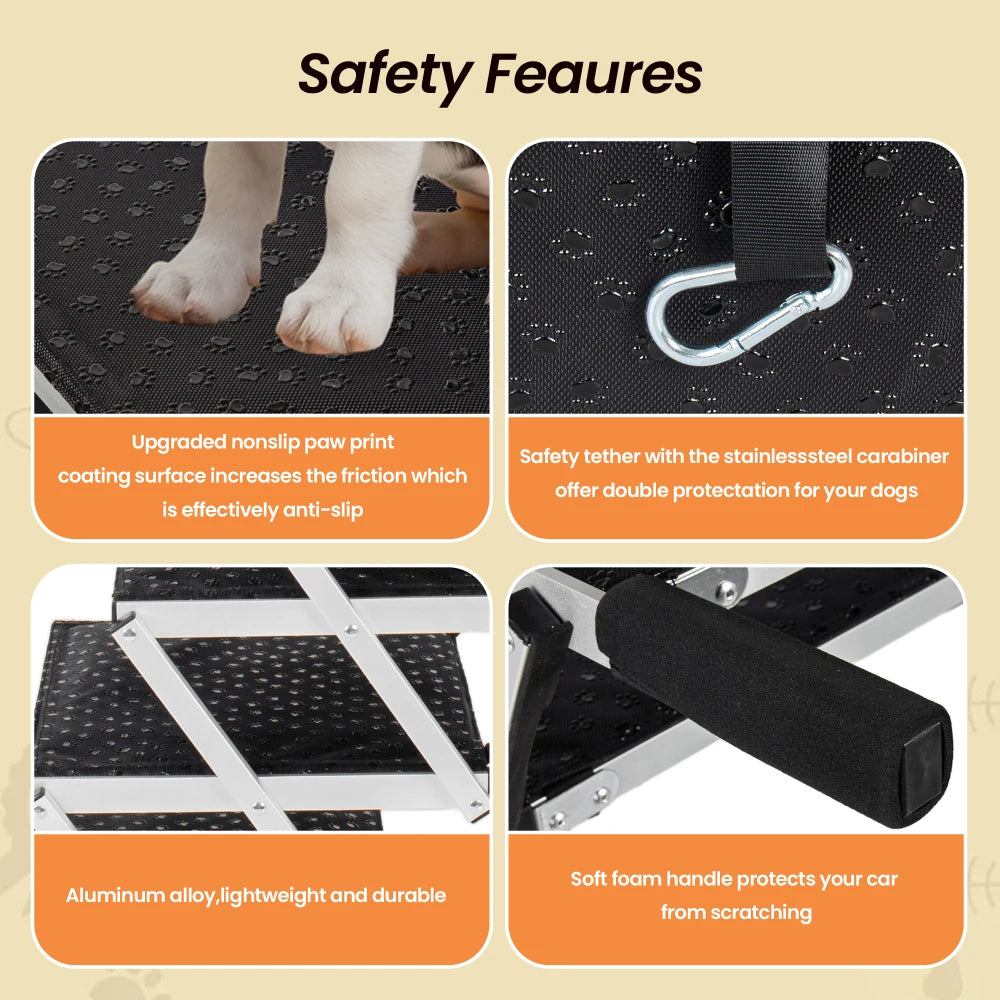 LISM Foldable Portable Non-Slip Dog Ramp for Cars and SUVs