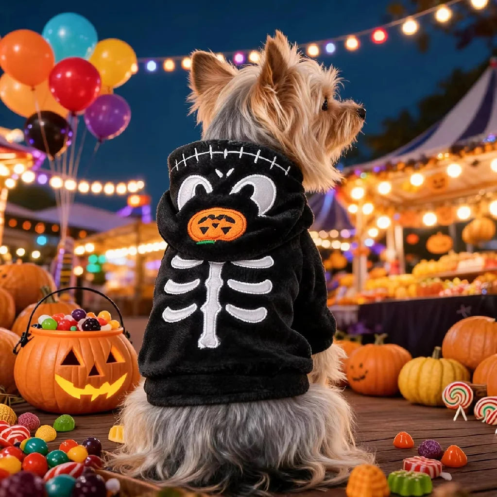 Warm Halloween Fleece Hoodie Costume For Dogs And Cats