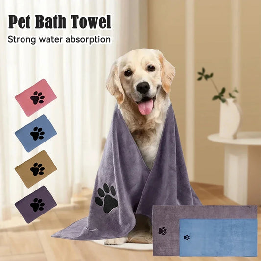 Microfiber Pet Bath Towels Embroidered Ultra Soft and Absorbent