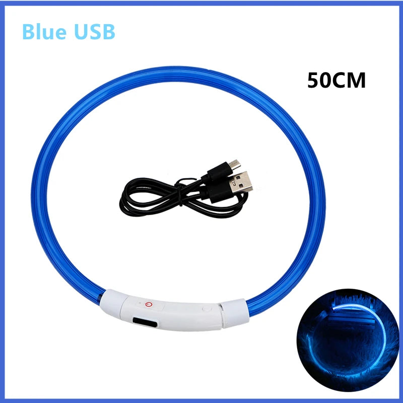 COOYOMOO USB Rechargeable Luminous Adjustable Dog Collar Night Light
