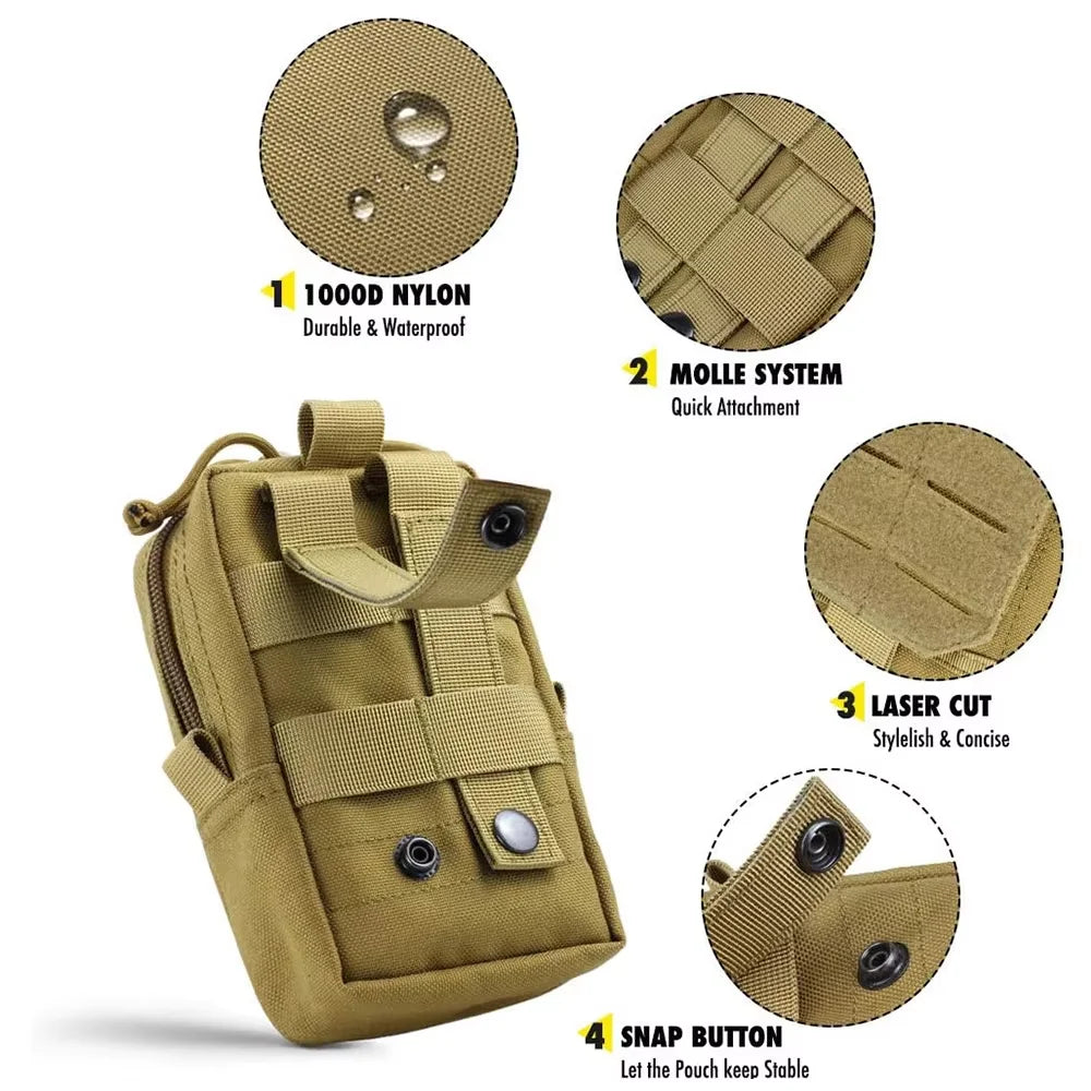 PetraVel Military Dog Tactical Molle Harness Pouch Set