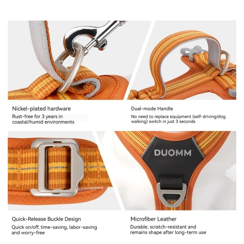 Anti Pull Dog Harness Leash Set Reflective Wear Resistant Soft