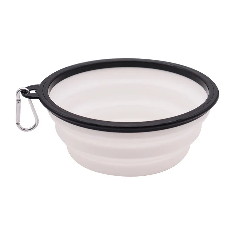 Collapsible Silicone Dog Food And Water Bowl With Carabiner For Travel