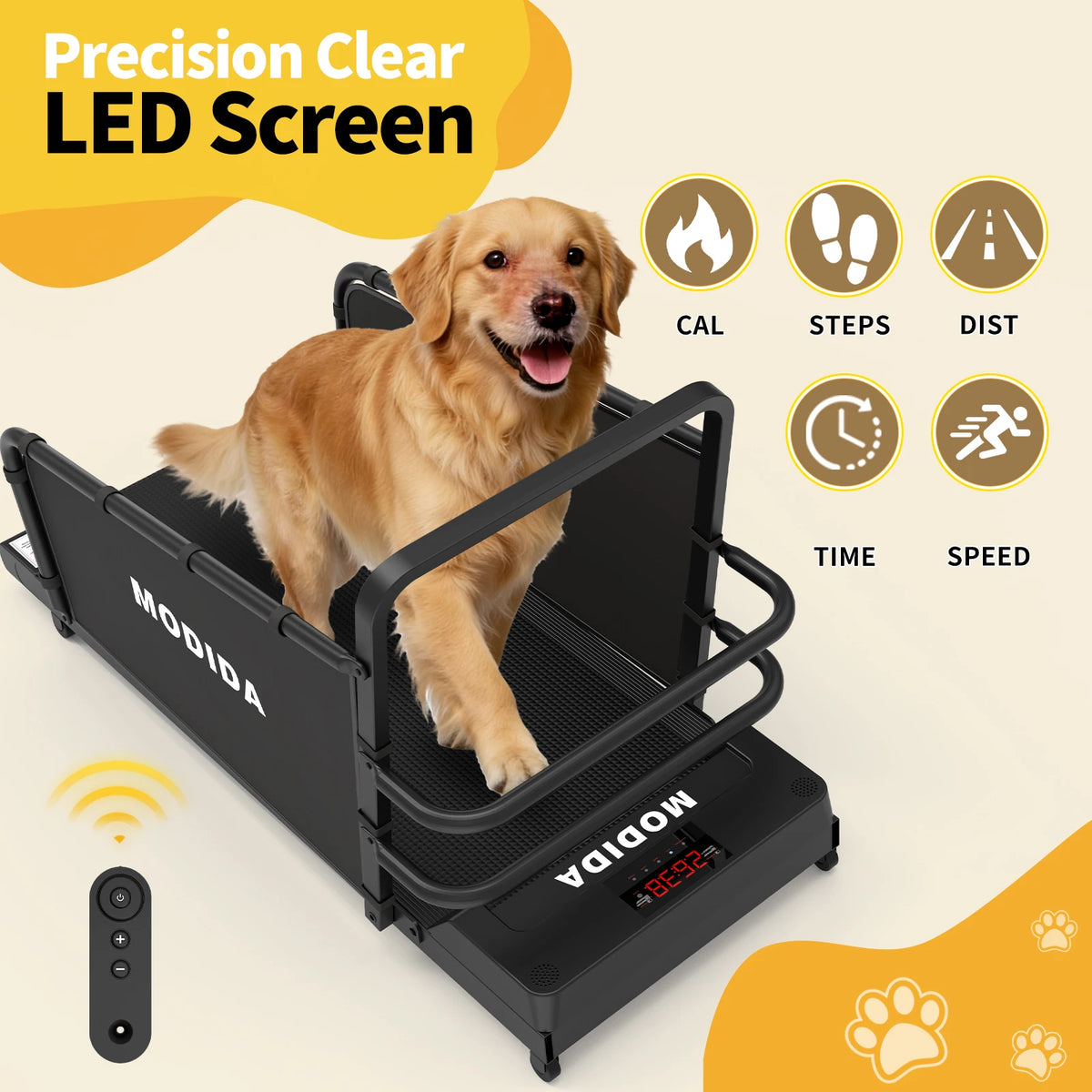 MODIDA Indoor Dog Treadmill With Adjustable Speed And LED Display