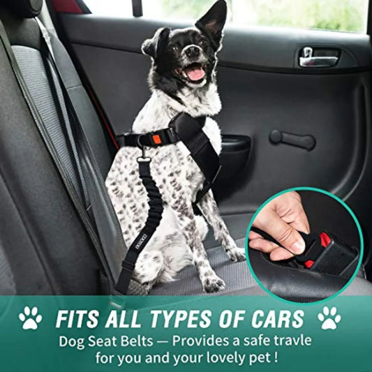 Dog Seat Belt, 3 Pcs Set Retractable Dog Car Harness Adjustable Dog Seat Belt for Vehicle Nylon Pet Safety Seat Belts Heavy Dut