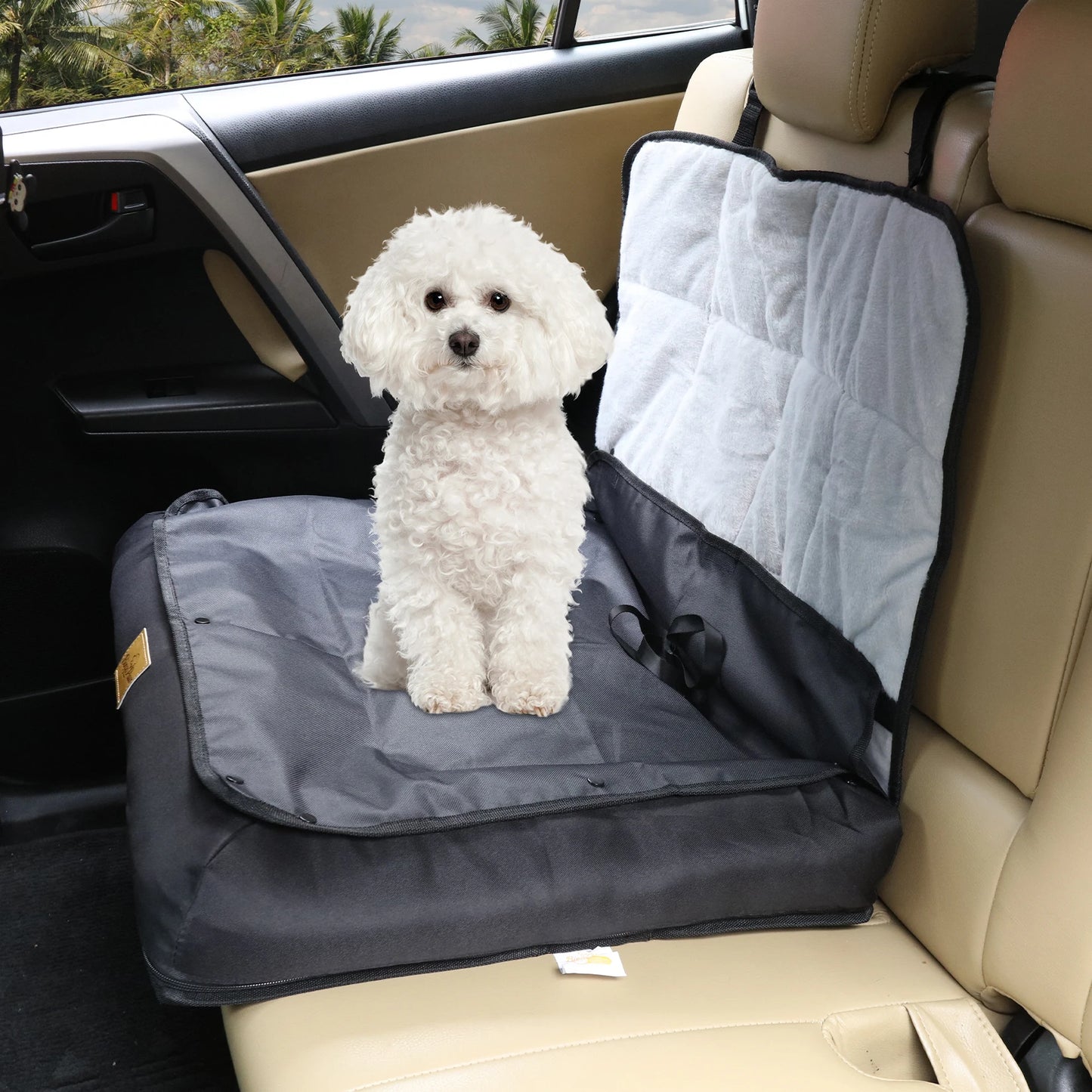 BORWART Waterproof Portable Dog Car Seat Bed and Booster Carrier