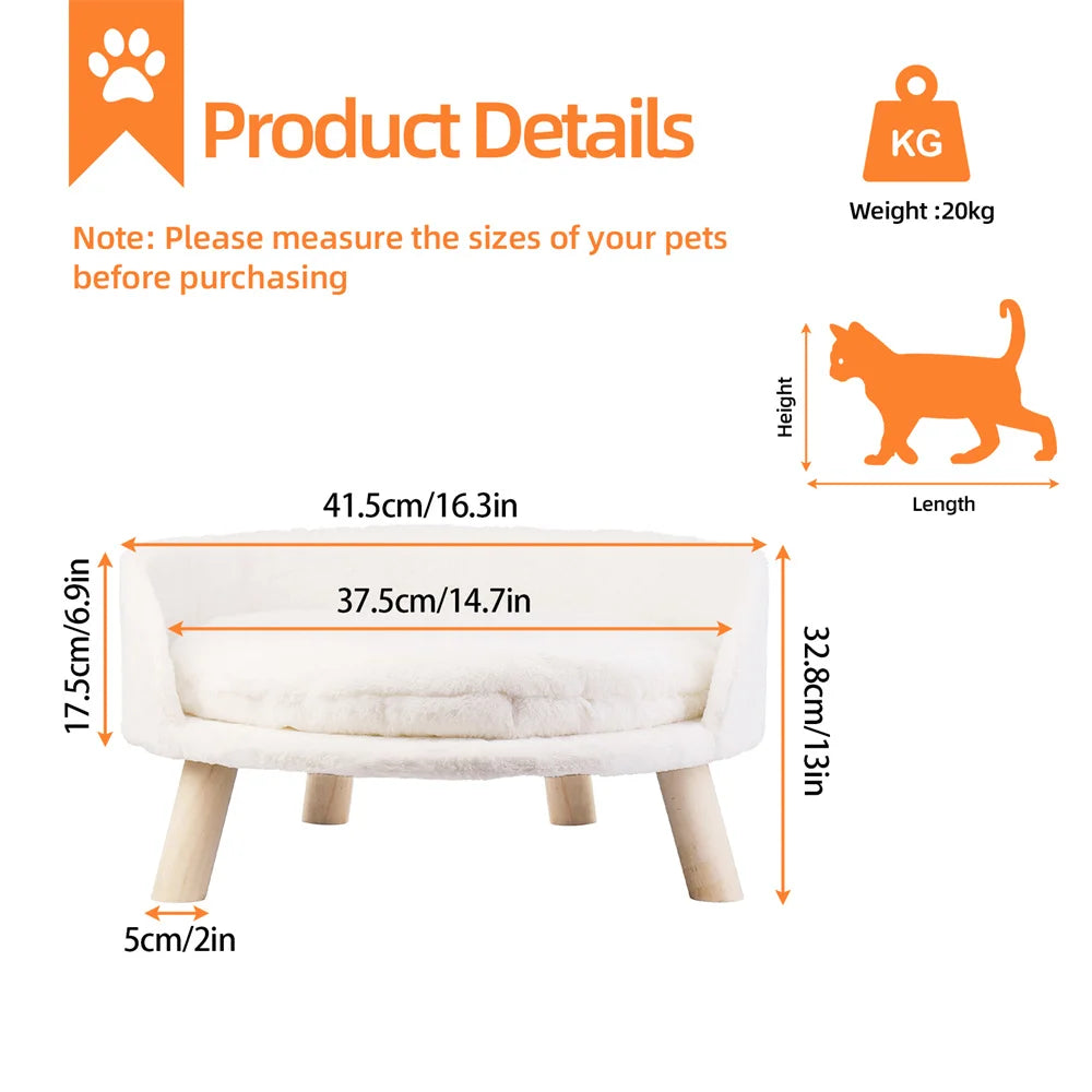 Borwart Ultra Soft Pet Sofa Bed With Removable Waterproof Cushion