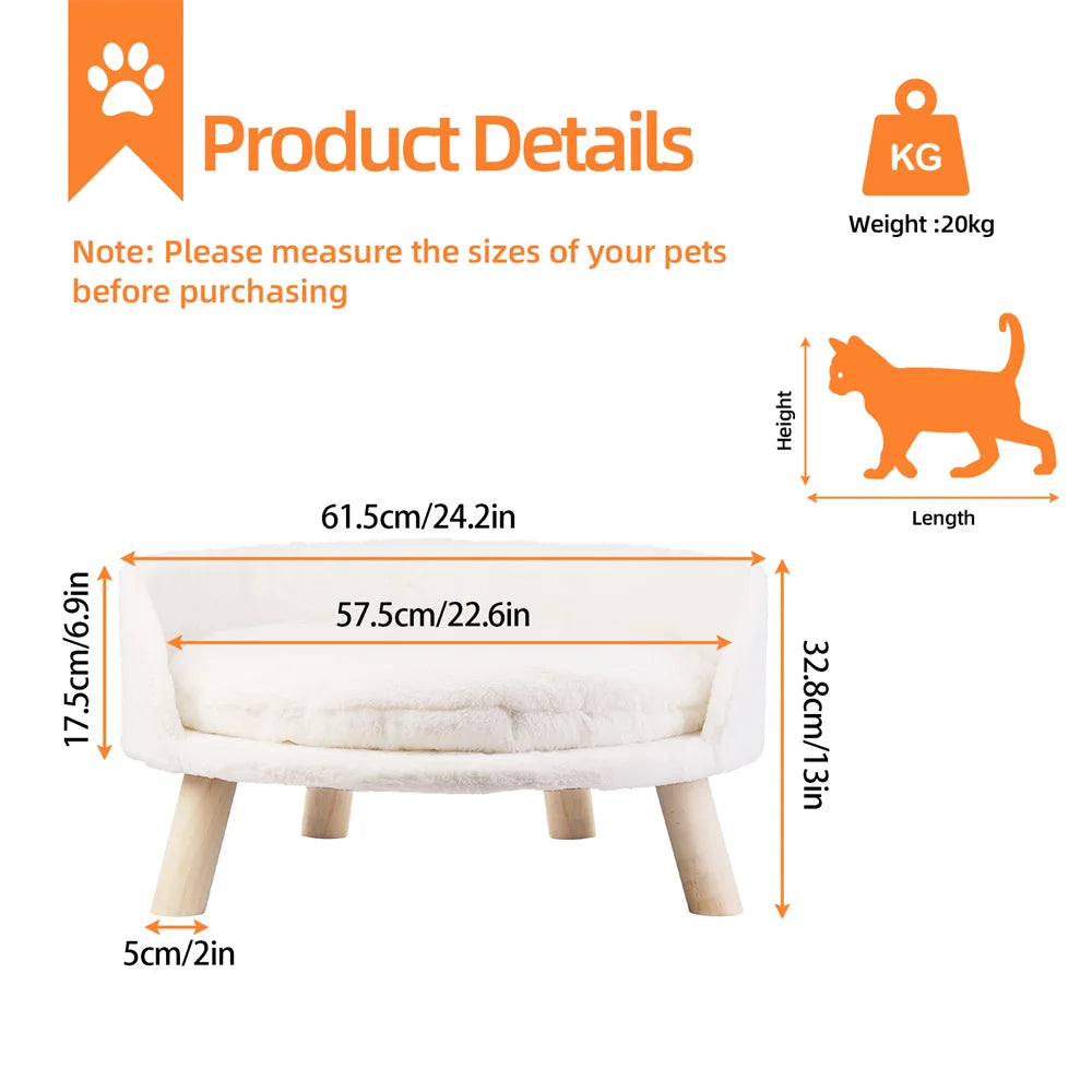 Borwart Ultra Soft Pet Sofa Bed With Removable Waterproof Cushion