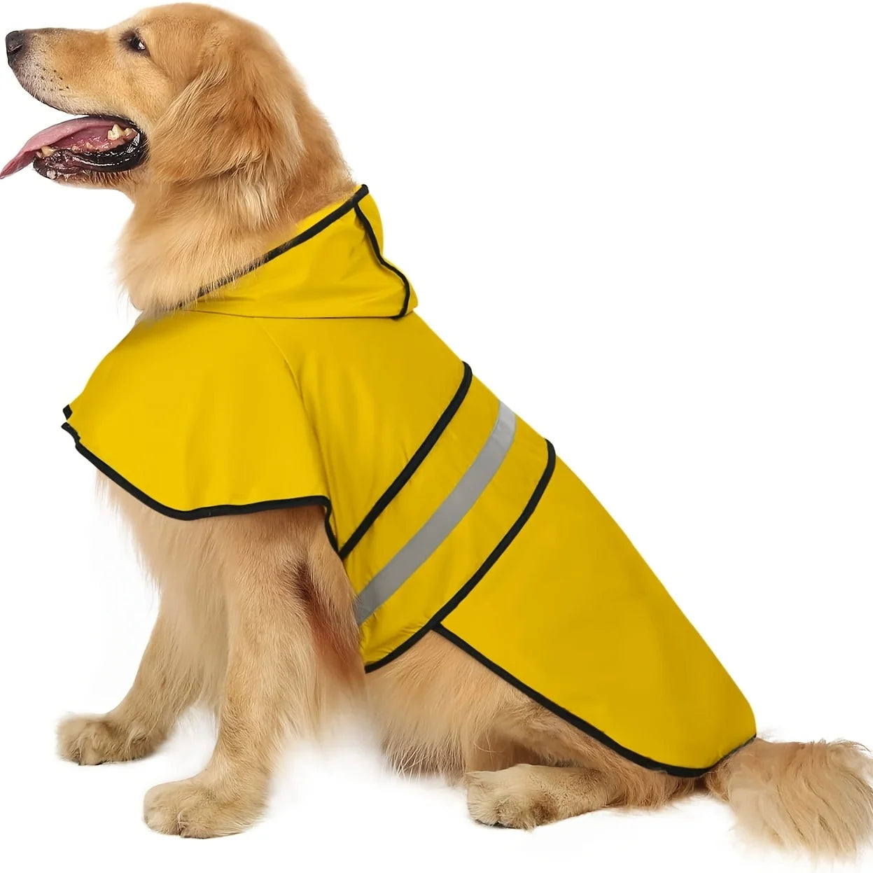 Hooded Dog Raincoat With Bells And Poop Bag Dispenser Reflective