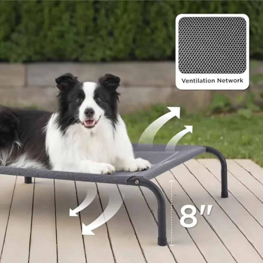 Outdoor Elevated Cooling Dog Bed Large Portable Raised Pet Cot