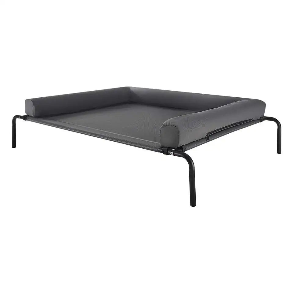 Elevated Dog Bed With Breathable Mesh And Supportive Bolsters