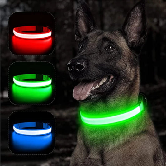 COOYOMOO USB Rechargeable Luminous Adjustable Dog Collar Night Light