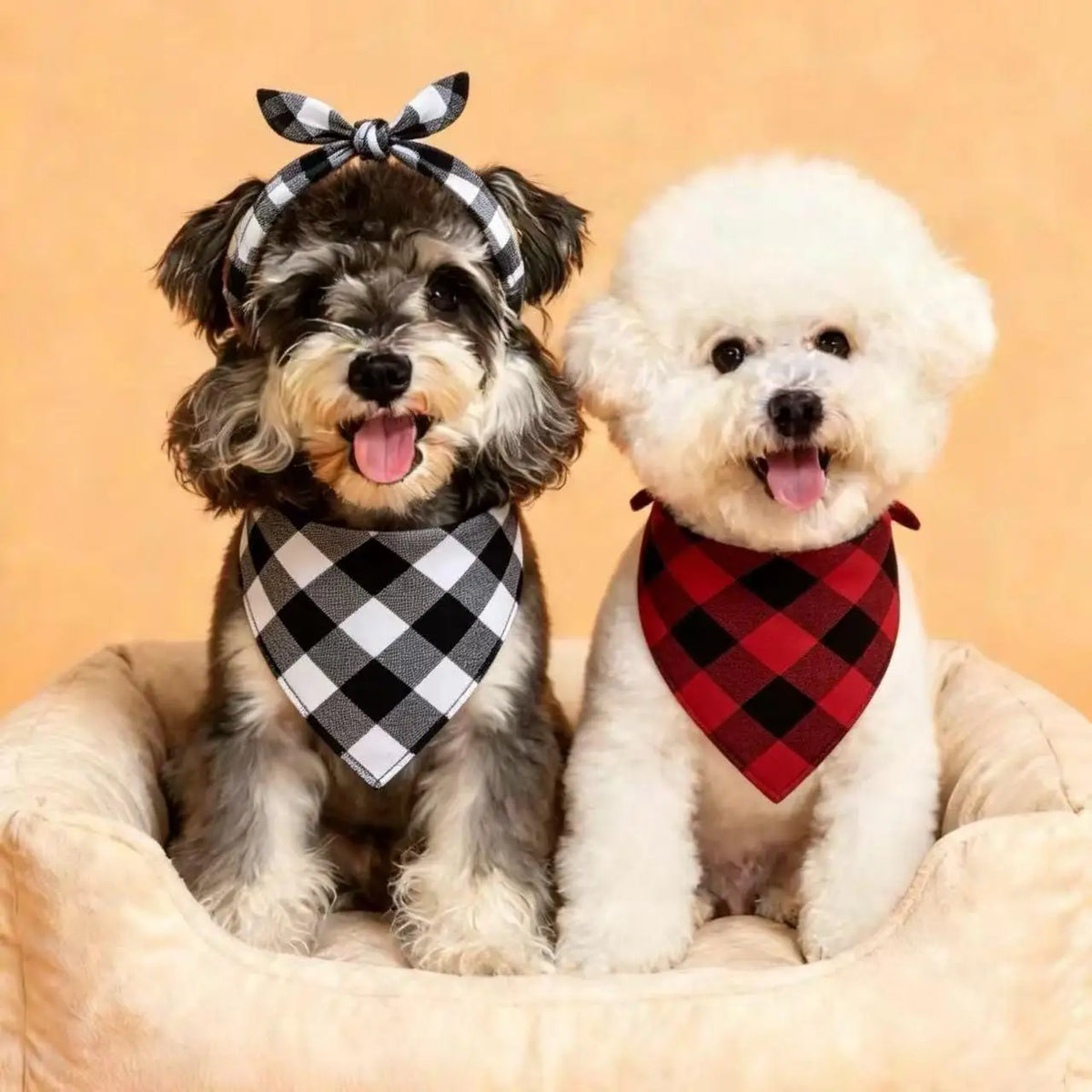 Washable Plaid Pet Scarves for Dogs and Cats Special Occasions