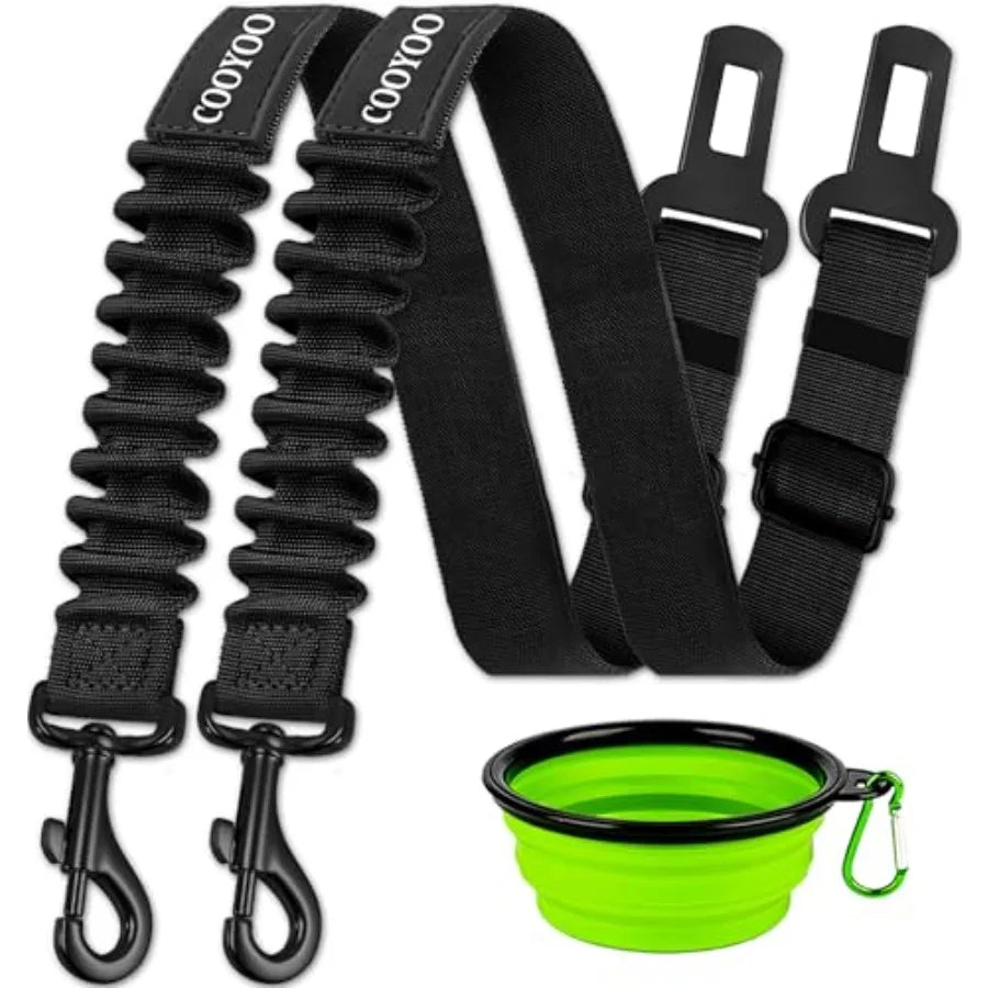Dog Seat Belt, 3 Pcs Set Retractable Dog Car Harness Adjustable Dog Seat Belt for Vehicle Nylon Pet Safety Seat Belts Heavy Dut